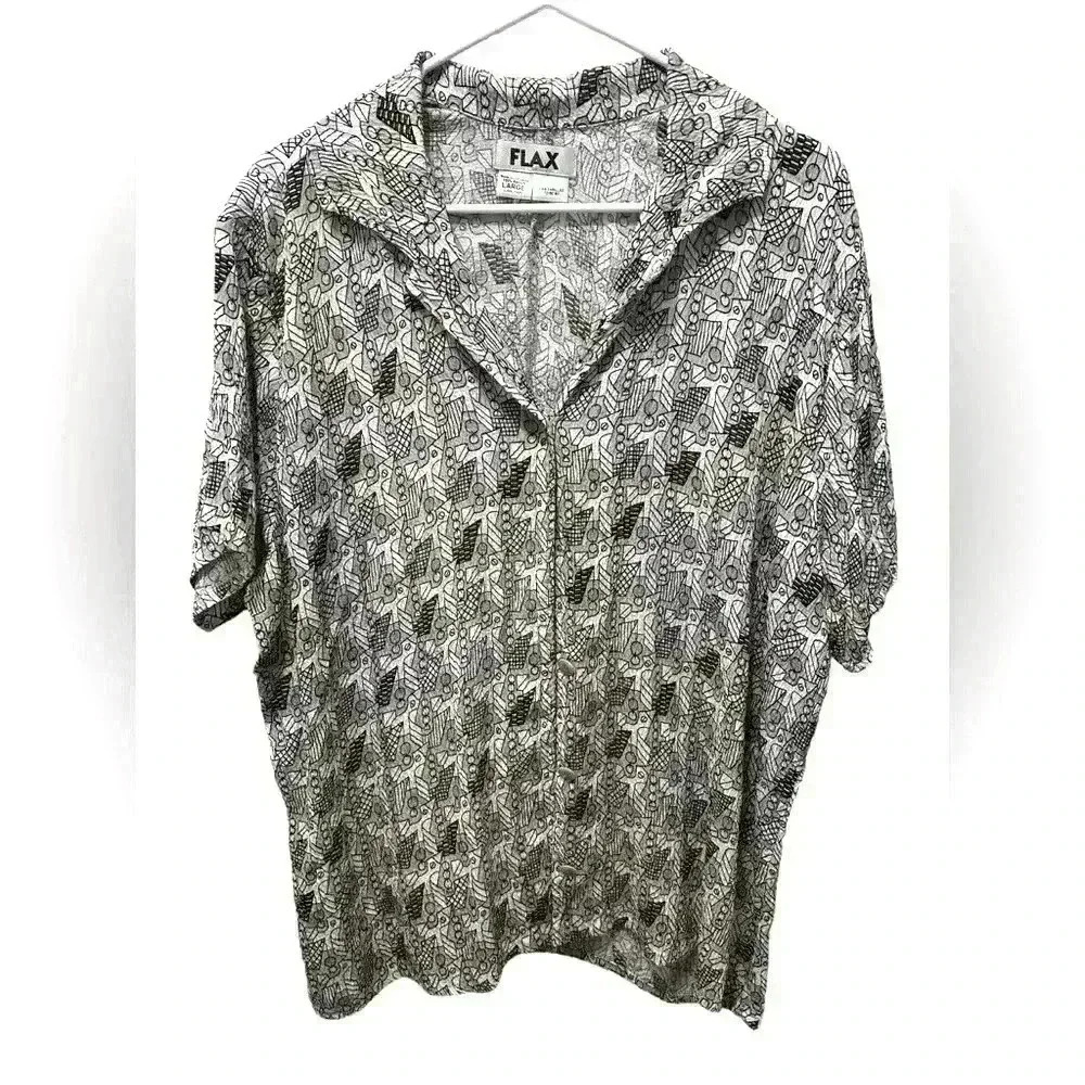 Flax Black and White Patterned Top